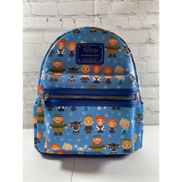 Loungefly Handbags - Loungefly Disney Frozen Chibi Mini Backpack Elsa Anna Olaf Blue Bag NEW